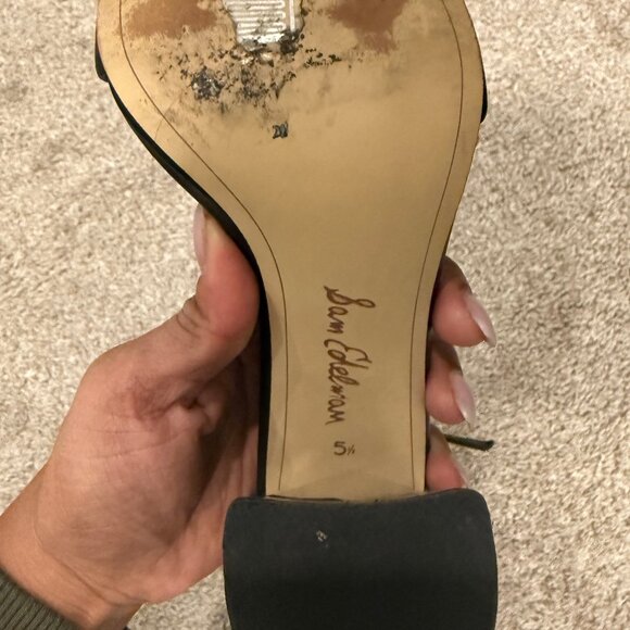 Sam Edelman Black Leather Block Heel Sandals - Picture 5 of 5